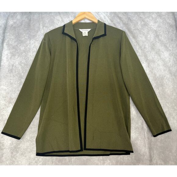 Exclusively Misook Green And Black Cardigan sz XS Colorblock Career Wear Office - Picture 1 of 8